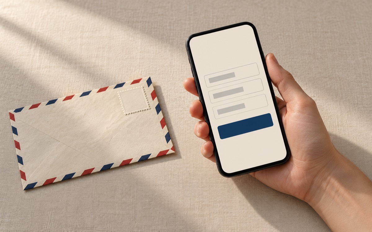 Contact form filled on a phone
