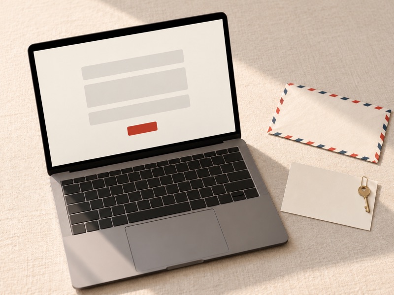 Hands placing a handwritten note into an open envelope